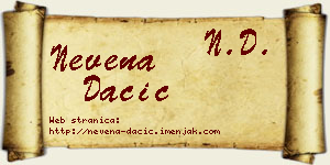 Nevena Dačić vizit kartica